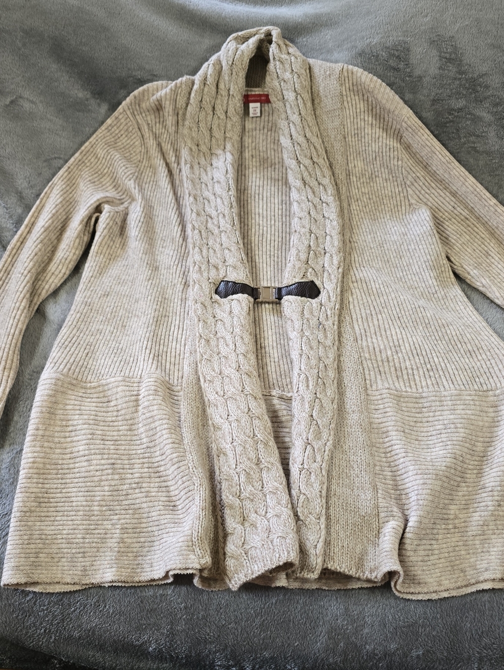db Cozy Cable Open Front Cardigan - Cream